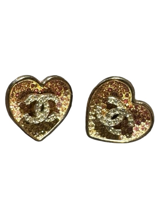 CHANEL Jewelry - CHANEL Cruise 23P Pink Ombré Crystal CC Heart Earrings